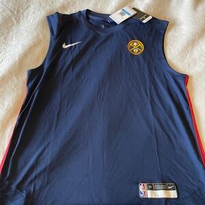 NWT Nike NBA Denver Nuggets On-Court Sleeveless Shooting Shirt Sz XL and XXL
